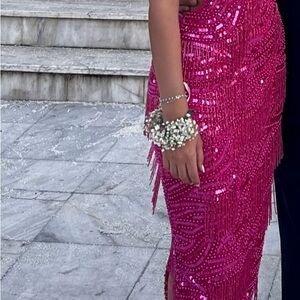 ASOS Pink Sequin Backless Dress